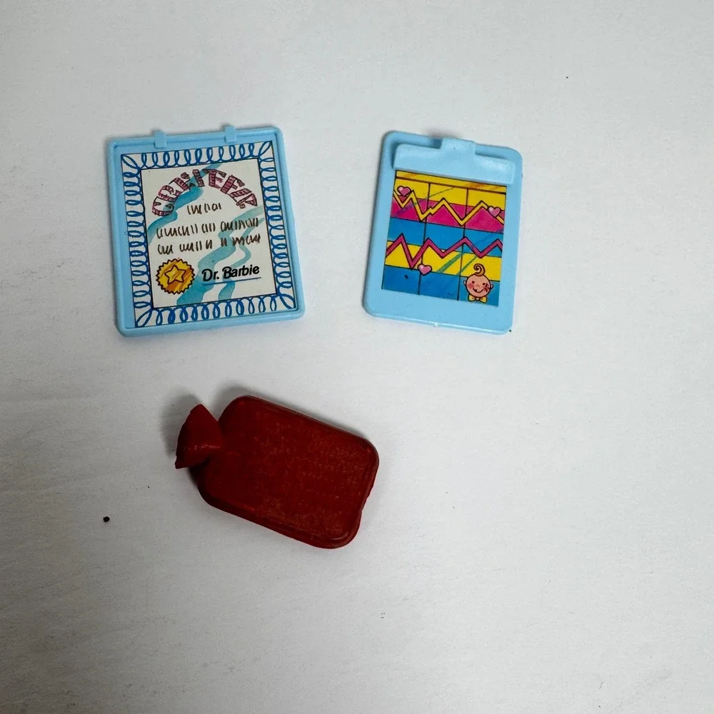 Vintage Mattel Barbie Accessory Lot Dr Barbie Clipboard‎ Notebook Brushes Bucket
